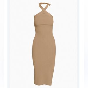 NWT Wilfred Cayenne halter dress Gold Camel